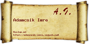 Adamcsik Imre névjegykártya