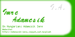 imre adamcsik business card
